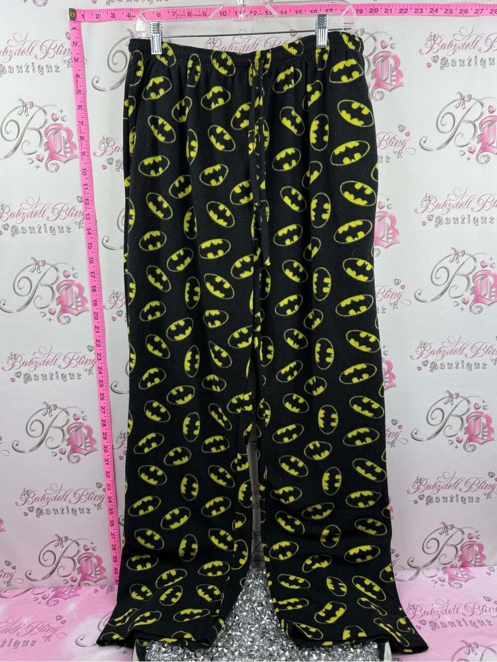 DC Comics Batman pants soft warm Black & Yellow Batman Logo Fleece Joggers